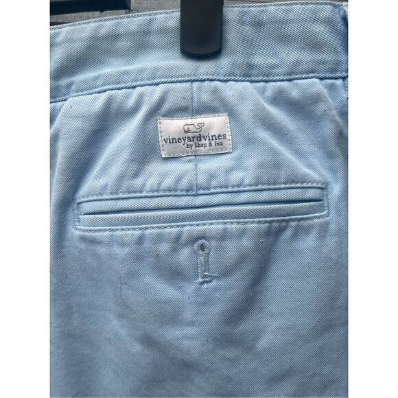 Men's Vineyard Vines Cotton Light Blue Chino Shorts Size 35 - Picture 4 of 6